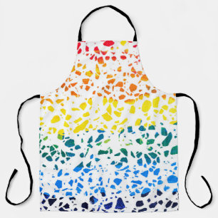Abstract Terrazzo Mosaic Colourful Rainbow Pattern Apron