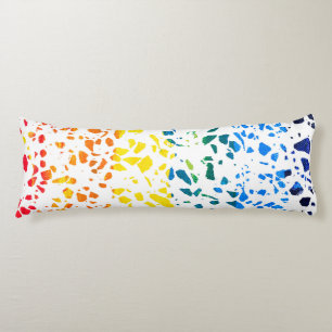 Abstract Terrazzo Mosaic Colourful Rainbow Pattern Body Cushion