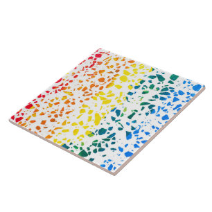 Abstract Terrazzo Mosaic Colourful Rainbow Pattern Ceramic Tile