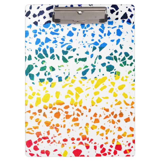 Abstract Terrazzo Mosaic Colourful Rainbow Pattern Clipboard (Front)