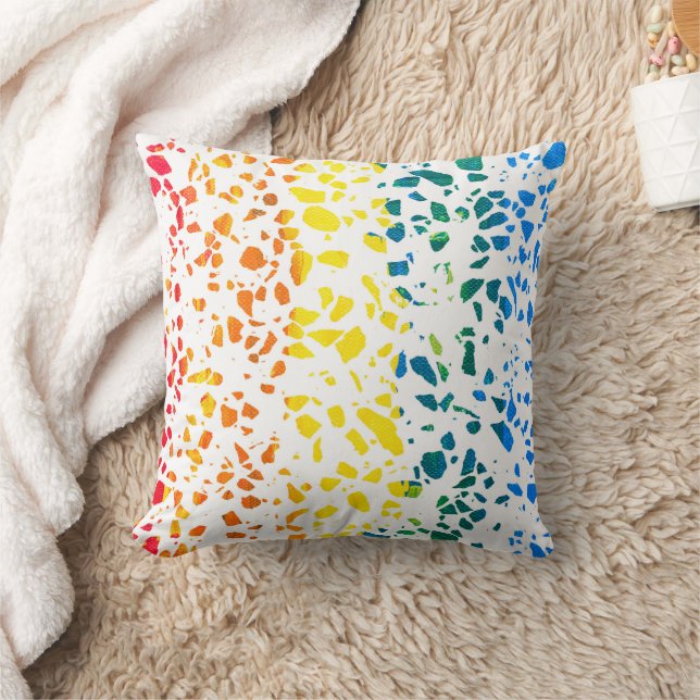 Abstract Terrazzo Mosaic Colourful Rainbow Pattern Cushion (Blanket)
