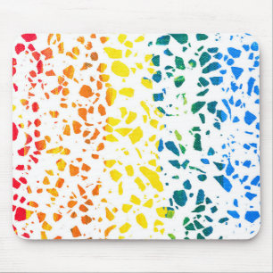 Abstract Terrazzo Mosaic Colourful Rainbow Pattern Mouse Pad