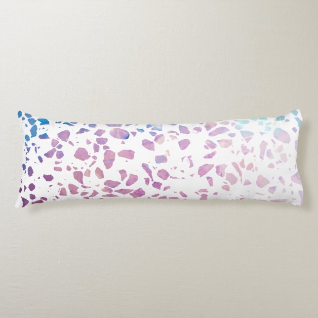 Abstract Terrazzo Mosaic Pink & Blue Pattern   Body Cushion (Front)