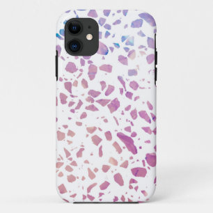 Abstract Terrazzo Mosaic Pink & Blue Pattern  iPhone 11 Case