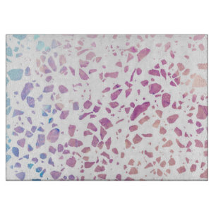 Abstract Terrazzo Mosaic Pink & Blue Pattern  Cutting Board