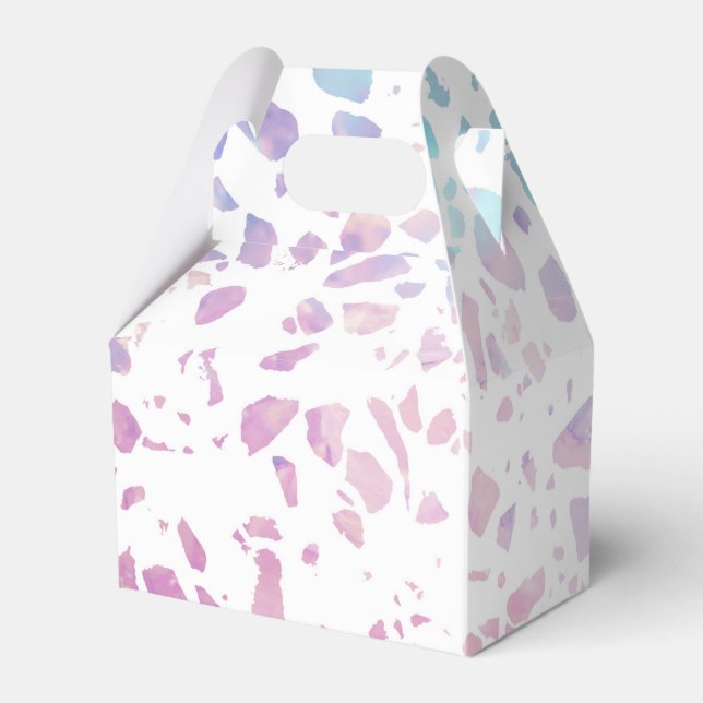 Abstract Terrazzo Mosaic Pink & Blue Pattern   Favour Box (Front Side)