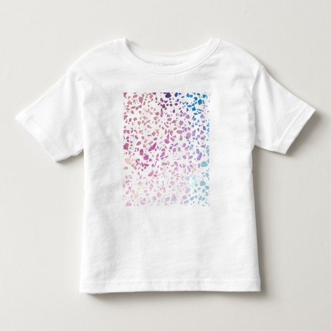 Abstract Terrazzo Mosaic Pink & Blue Pattern Toddler T-Shirt (Front)