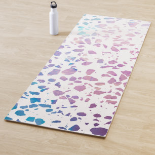 Abstract Terrazzo Mosaic Pink & Blue Pattern  Yoga Mat