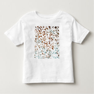 Abstract Terrazzo Mosaic Rust Brown & Blue Pattern Toddler T-Shirt