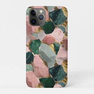 Abstract Terrazzo Pattern with Gold Accents iPhone 11 Pro Case