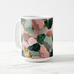 Abstract Terrazzo Pattern with Gold Accents Coffee Mug