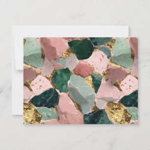 Abstract Terrazzo Pattern with Gold Accents Postcard