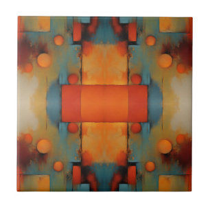 Abstract Textural Art: Nature concept art colours Ceramic Tile