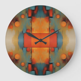 Abstract Textural Art: Nature concept art colours Large Clock