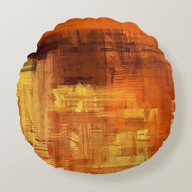 Abstract texture. 2d illustration. Expressive hand Round Cushion (Front)