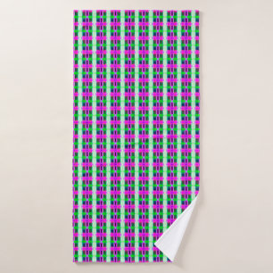 abstract texture, colored plaid pattern, retro tar bath towel