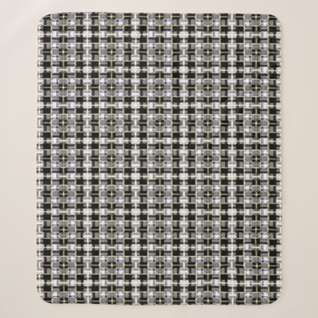 abstract texture, colorful checkered pattern, simp sherpa blanket (Front)