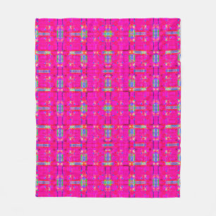 abstract texture, coloured plaid pattern, modern t fleece blanket
