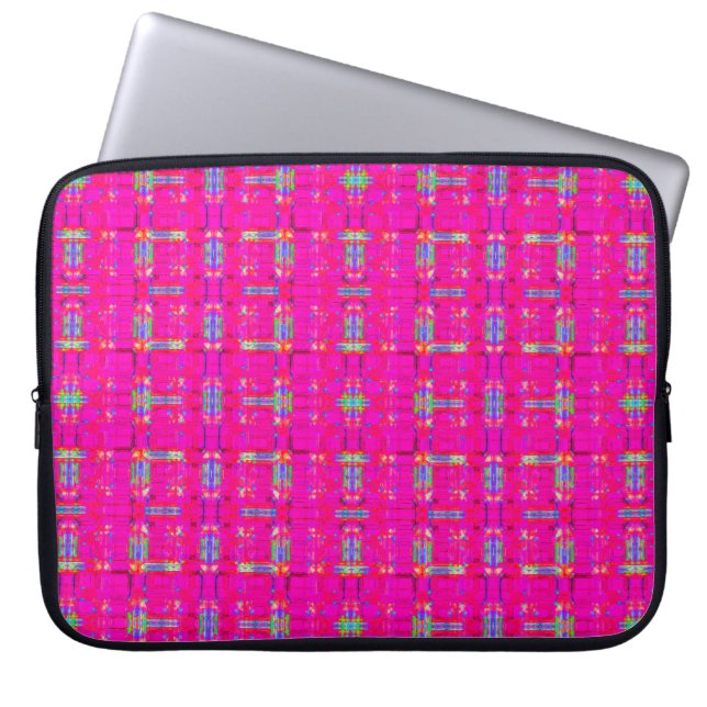 abstract texture, coloured plaid pattern, modern t laptop sleeve (Front)