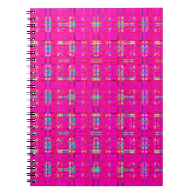 abstract texture, coloured plaid pattern, modern t notebook (Front)
