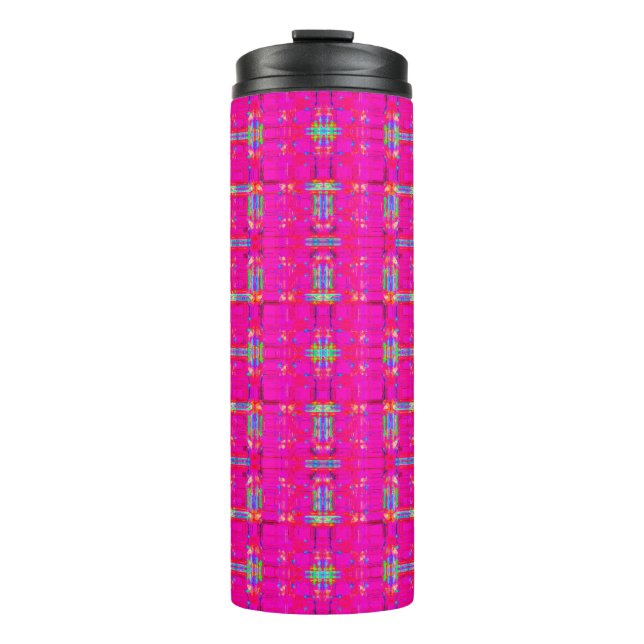 abstract texture, coloured plaid pattern, modern t thermal tumbler (Front)
