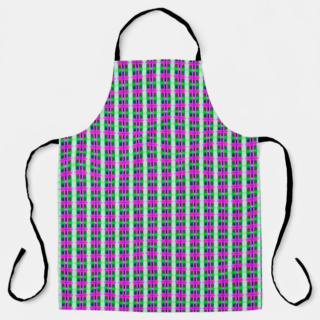 abstract texture, coloured plaid pattern, retro ta apron (Front)