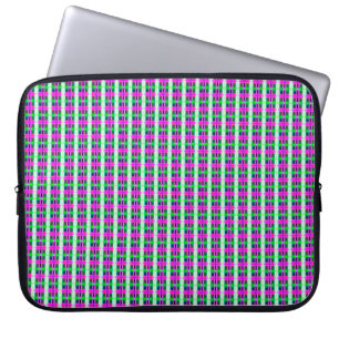 abstract texture, coloured plaid pattern, retro ta laptop sleeve