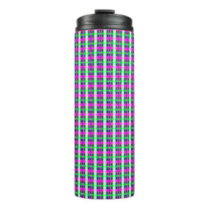 abstract texture, coloured plaid pattern, retro ta thermal tumbler