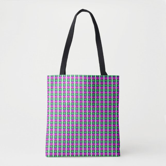 abstract texture, coloured plaid pattern, retro ta tote bag (Front)