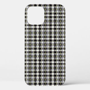 abstract texture, colourful chequered pattern, sim iPhone 12 case