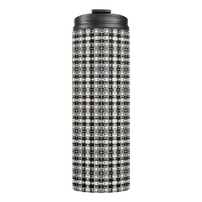 abstract texture, colourful chequered pattern, sim thermal tumbler (Front)