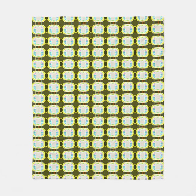 abstract texture, colourful gingham pattern, moder fleece blanket (Front)