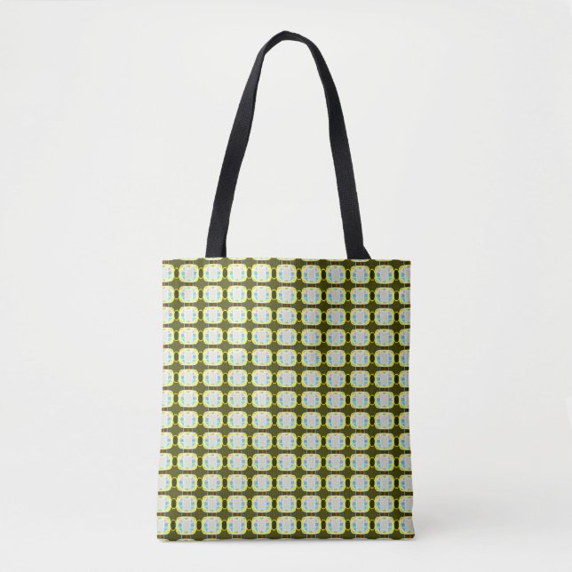 abstract texture, colourful gingham pattern, moder tote bag (Front)