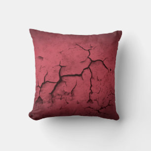 Abstract Texture Red Clay Cracked Wall Cushion