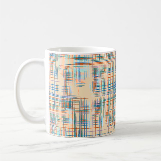 Abstract Texture with Crossing Stripes. Modern Pat Coffee Mug (Left)