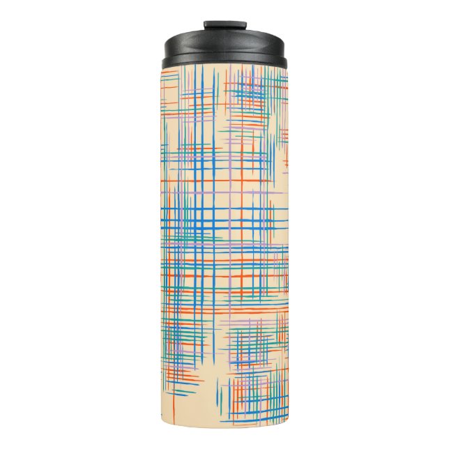 Abstract Texture with Crossing Stripes. Modern Pat Thermal Tumbler (Front)