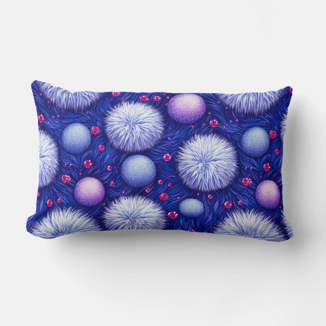 Abstract Texture with Glittering Orbs and Fuzzy Lumbar Cushion (Front)