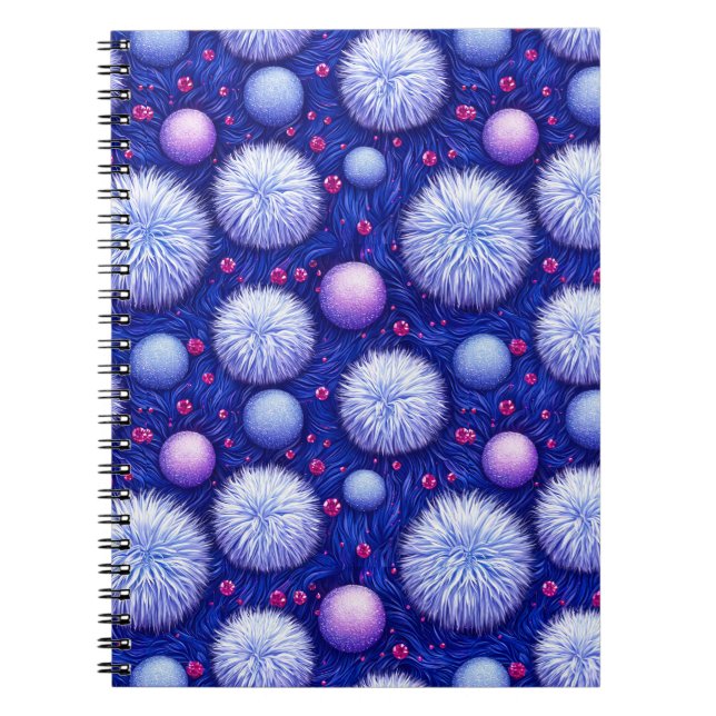 Abstract Texture with Glittering Orbs and Fuzzy Notebook (Front)