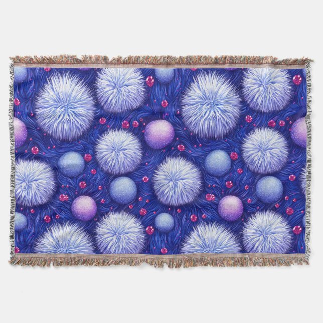 Abstract Texture with Glittering Orbs and Fuzzy Throw Blanket (Front)