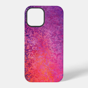 Abstract textured design in pink and purple iPhone 12 pro case
