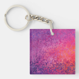 Abstract textured design in pink and purple key ring