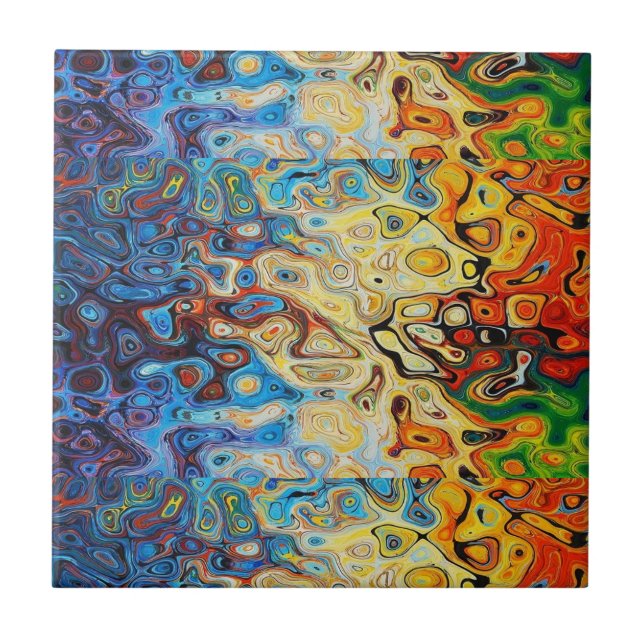 Abstract textured pattern ceramic tile (Front)