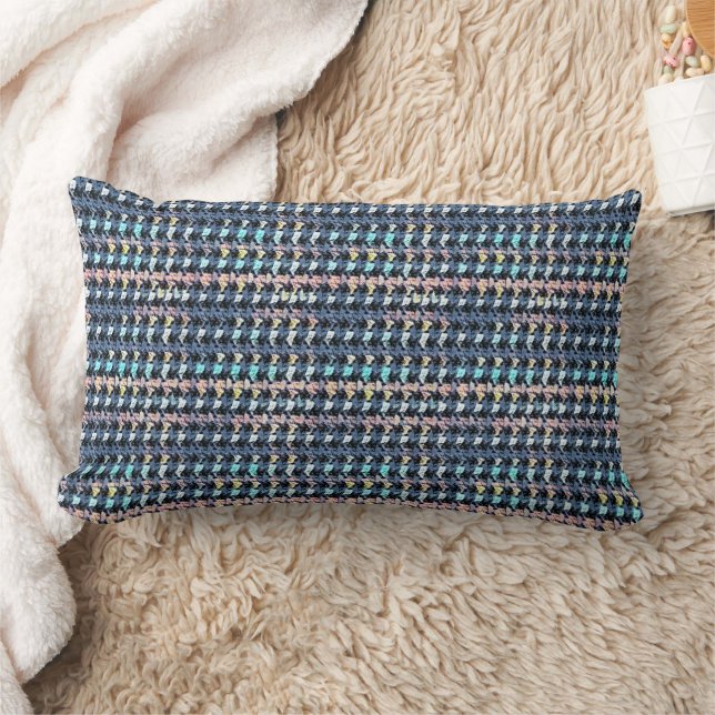 Abstract Textured Stripe Geometric Pattern  1325 Lumbar Cushion (Blanket)