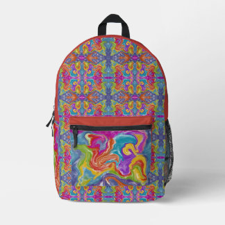 Abstract the Swirl of Colours Printed Backpack