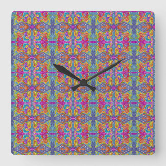 Abstract the Swirl of Colours Square Wall Clock