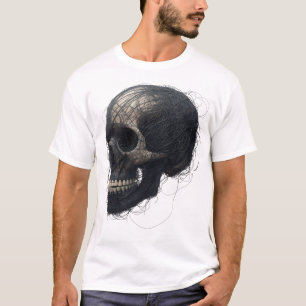 Abstract Thread-Art Skull Graphic T-Shirt