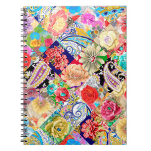 Abstract three-colour background with citrus-fruit notebook