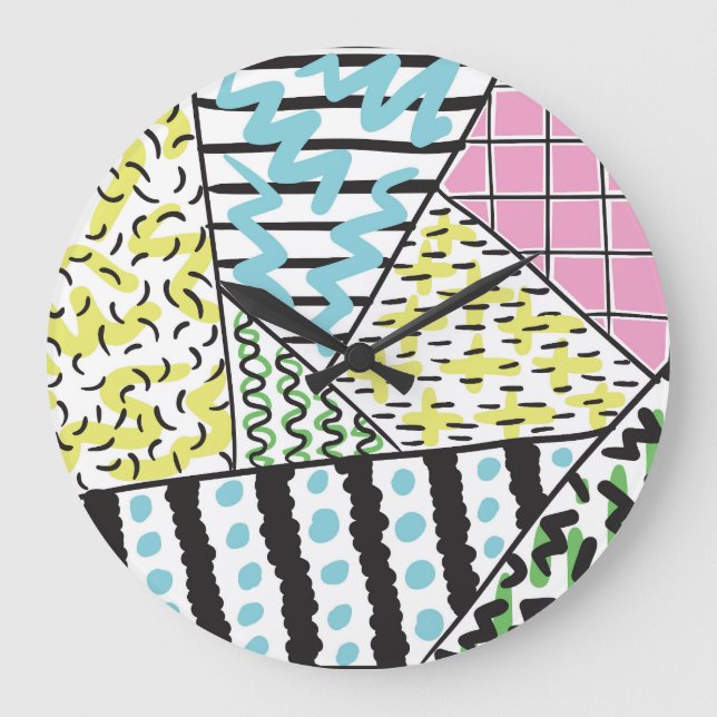 Abstract Three: Hand-Drawn Background Art. Large Clock (Front)