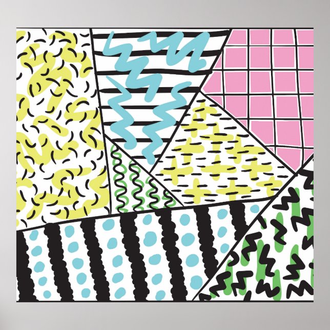 Abstract Three: Hand-Drawn Background Art. Poster (Front)