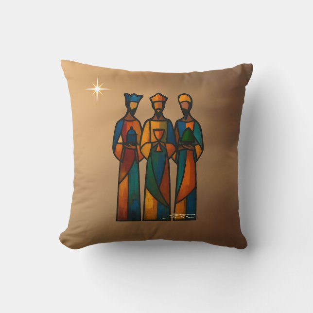 Abstract Three Wise Men Cushion (Front)